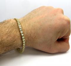 14k yellow gold round 7 pointer diamond illusion tennis bracelet 4.40mm 3.50ct