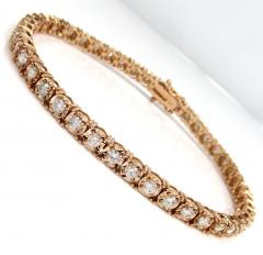 14k yellow gold round 7 pointer diamond illusion tennis bracelet 4.40mm 3.50ct