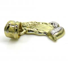 10k gold diamond cut mini praying hands pendant 