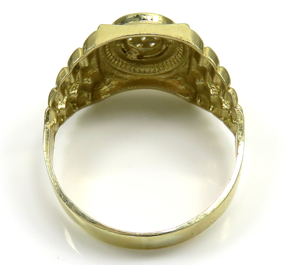 10k yellow gold small presidential style cz ring 0.50ct - Image 4