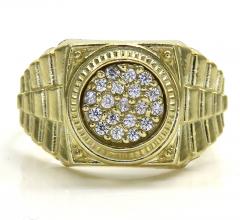 10k yellow gold small presidential style cz ring 0.50ct
