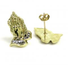 10k yellow gold mini praying hand earrings