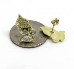 10k yellow gold mini praying hand earrings