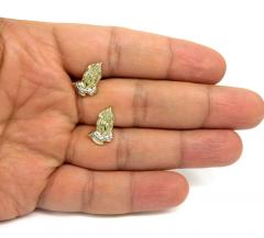 10k yellow gold mini praying hand earrings
