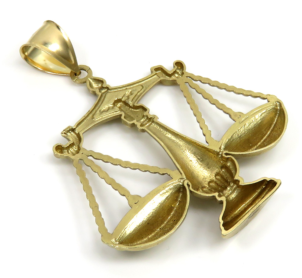 10k yellow gold medium libra scale pendant - Image 4