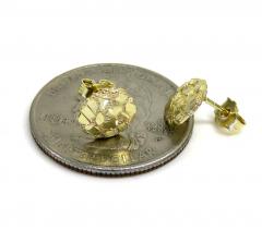 10k yellow gold mini nugget earrings 