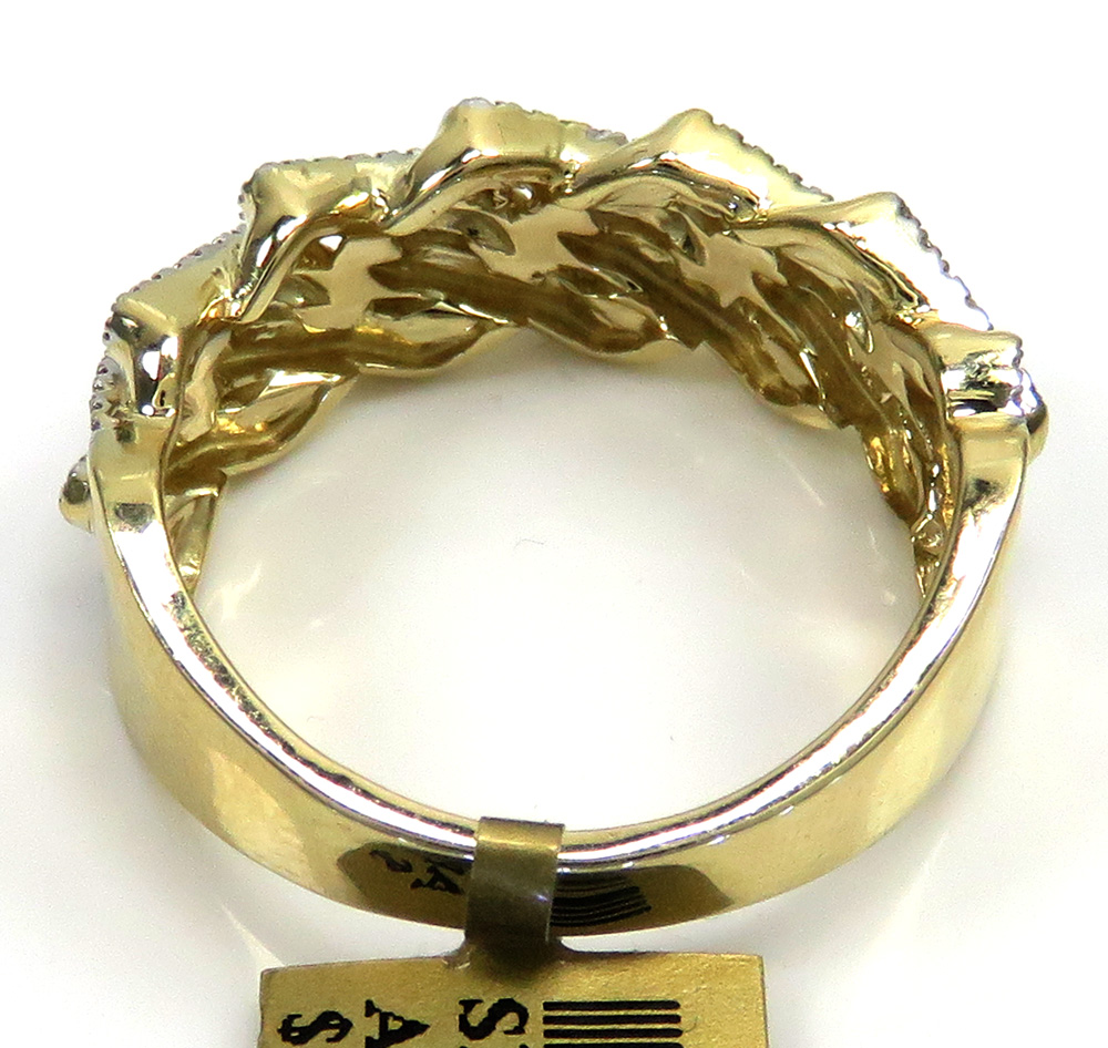 10k yellow gold solid diamond 9mm cuban ring 0.38ct - Image 4