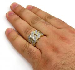 10k yellow gold solid diamond xl 16mm cuban ring 0.56ct