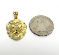 14k yellow gold small 3d lion head pendant