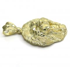 10k yellow gold solid standard size 3d lion head pendant 