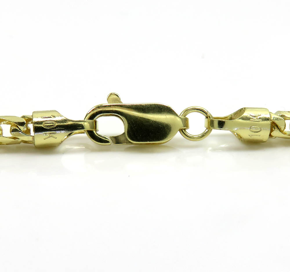 10k yellow gold solid diamond cut franco chain 20-28 inch 3mm