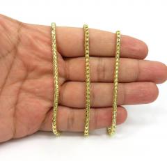 10k yellow gold solid diamond cut franco chain 20-28 inch 3mm