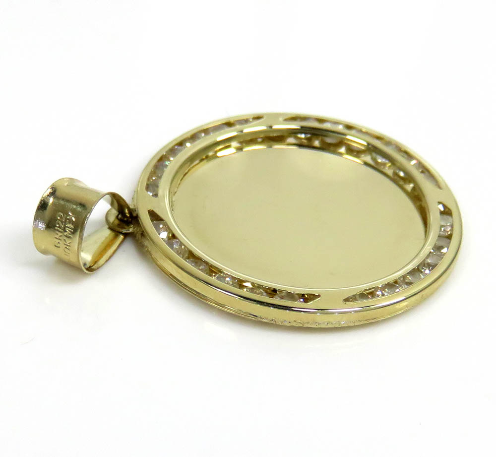 10k yellow gold small cz picture pendant 0.50ct