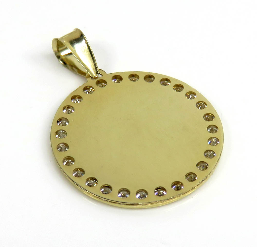 10k yellow gold small cz picture pendant 0.50ct