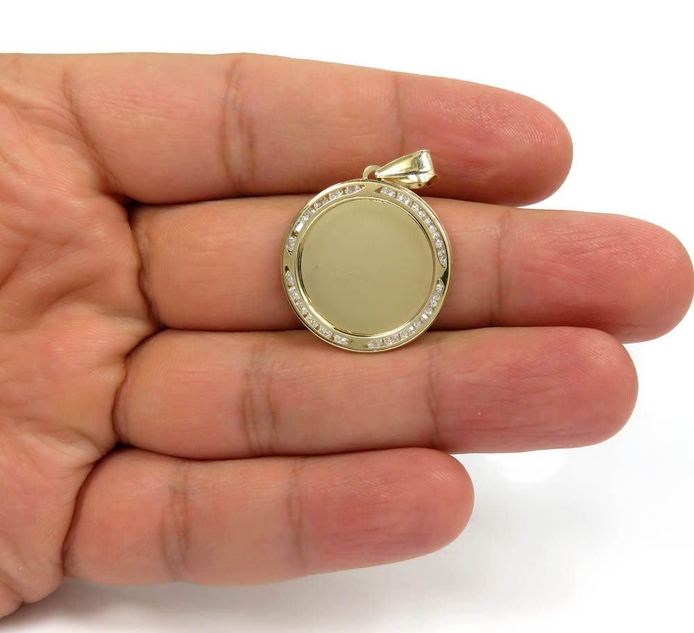 10k yellow gold small cz picture pendant 0.50ct - Image 5