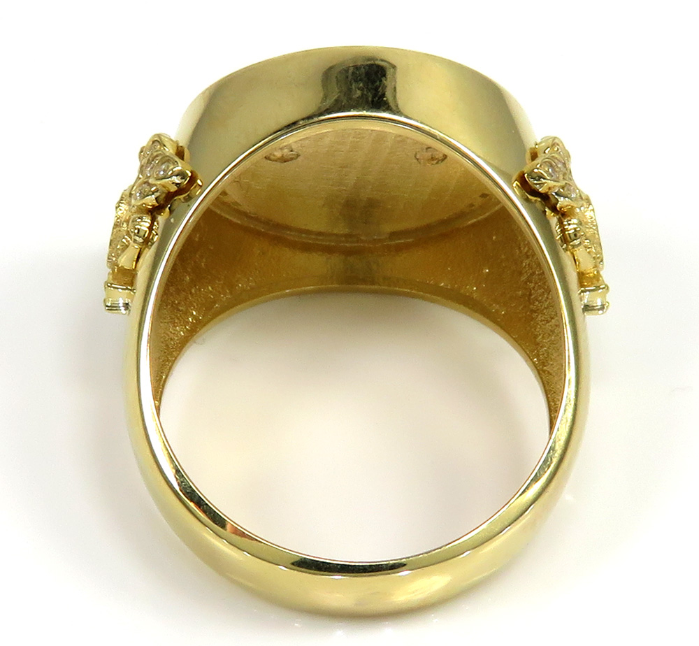 14k gold blue enamel diamond russian eagle ring 1.75ct - Image 4