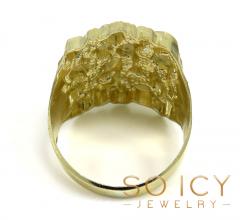 Mens 14k yellow gold xl curved nugget ring 