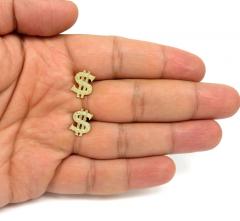 10k yellow gold dollar sign earrings 