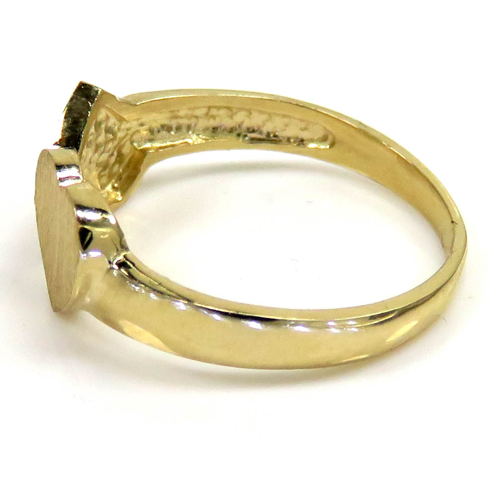 14k yellow gold two hearts ring 