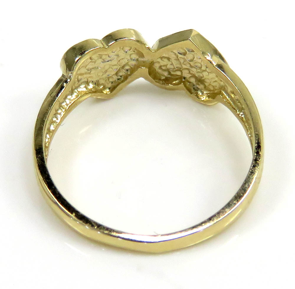 14k yellow gold two hearts ring 