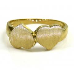 14k yellow gold two hearts ring 