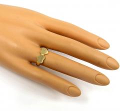 14k yellow gold two hearts ring 