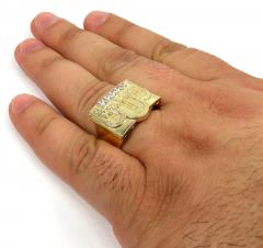 10k yellow gold the last supper cz ring 0.30ct 