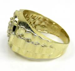 10k yellow gold cz cluster presidential style double circle ring 1.50ct