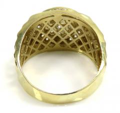 10k yellow gold cz cluster presidential style double circle ring 1.50ct