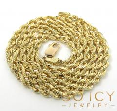 10k yellow gold solid rope link chain 18-26 inch 3mm