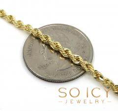 10k yellow gold solid rope link chain 18-26 inch 3mm
