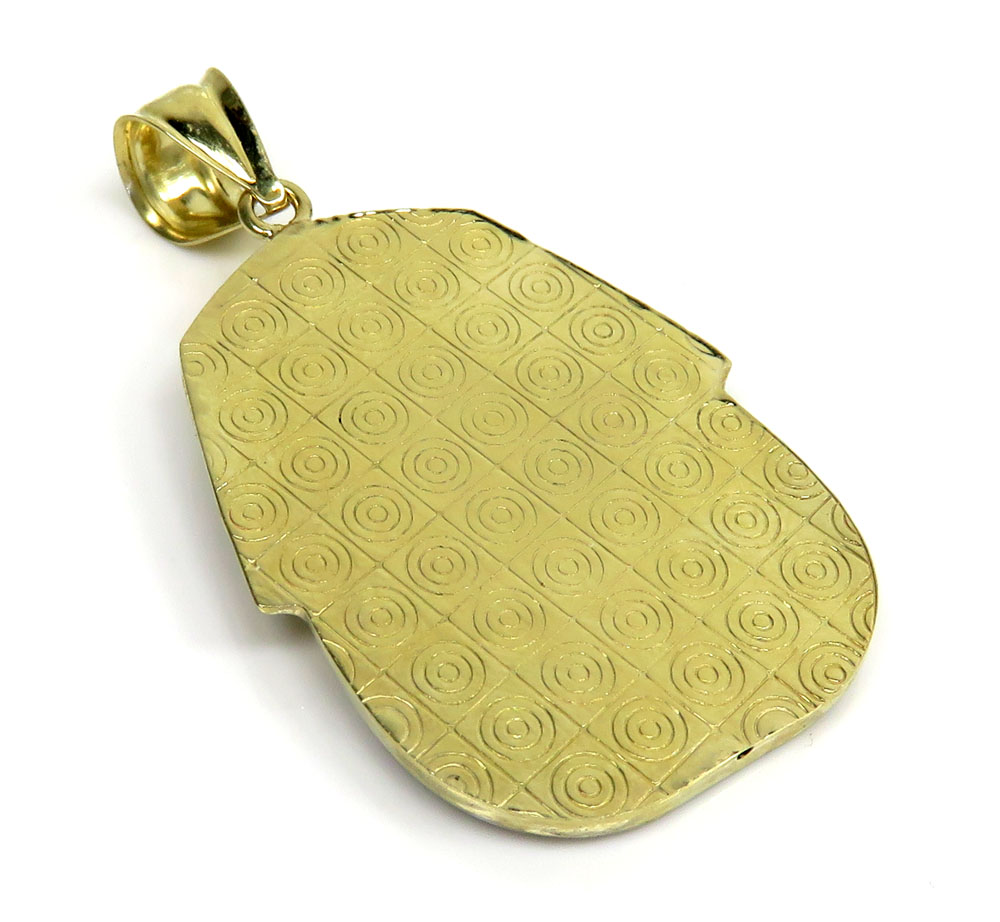 10k yellow gold small solid back king tut pharaoh head pendant 