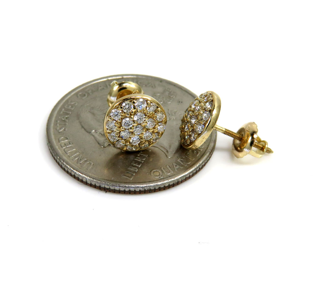 14k yellow gold vs diamond snow cap 8.4mm earrings 0.60ct