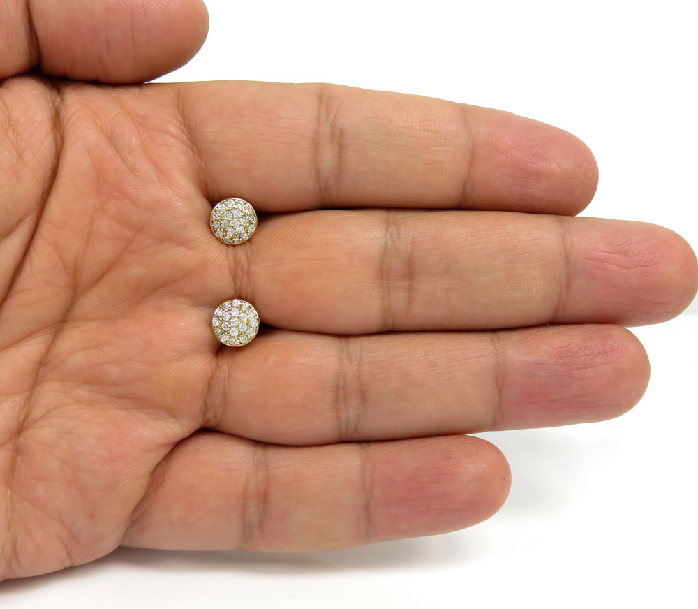 14k yellow gold vs diamond snow cap 8.4mm earrings 0.60ct - Image 4