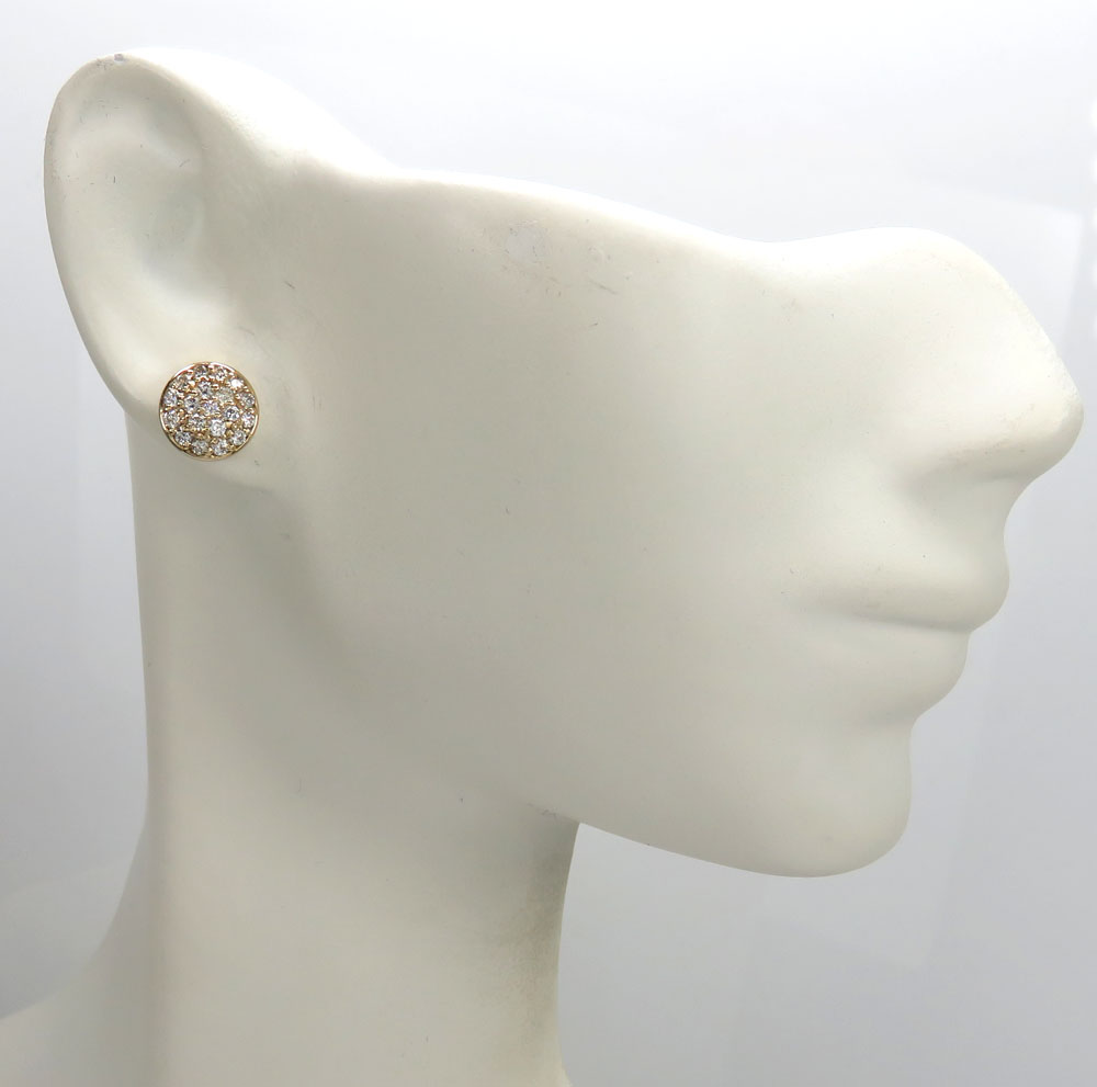 14k yellow gold vs diamond snow cap 8.4mm earrings 0.60ct
