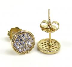 14k yellow gold cz snow cap 7mm earrings 0.50ct