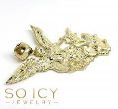 10k yellow gold light angel vs demon large pendant 