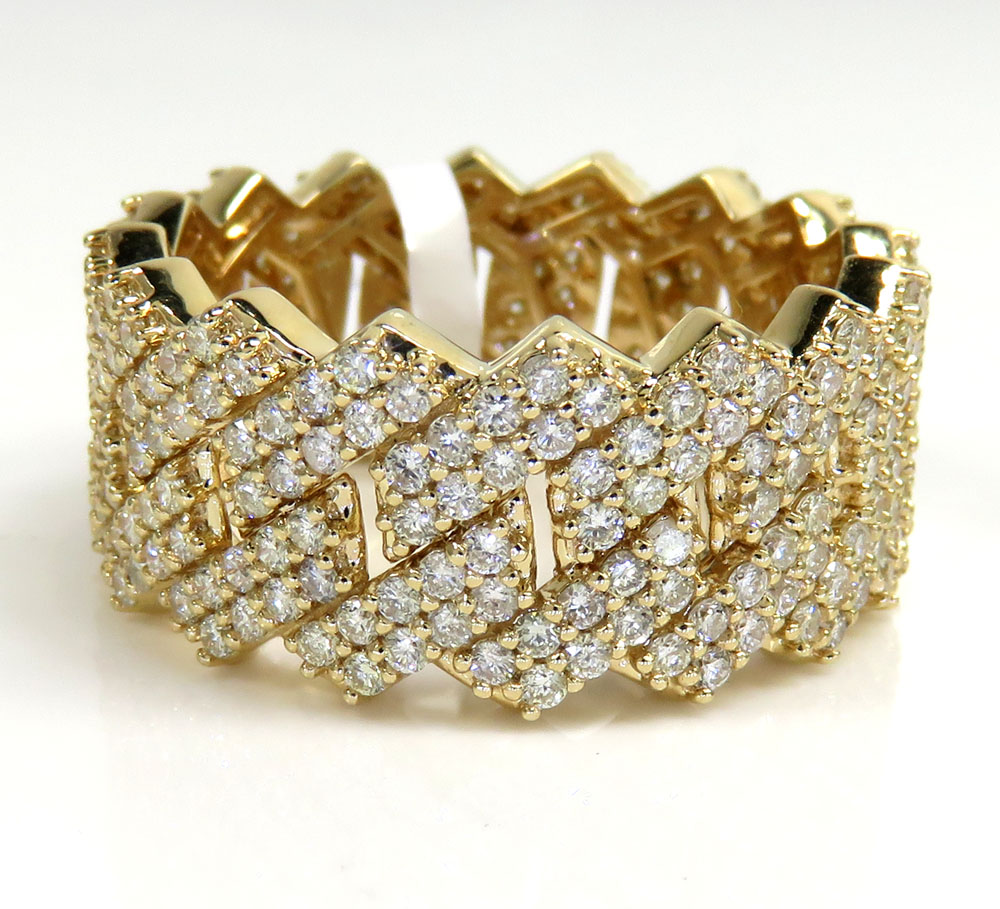 14k yellow gold 13mm diamond cuban band 3.00ct - Image 2