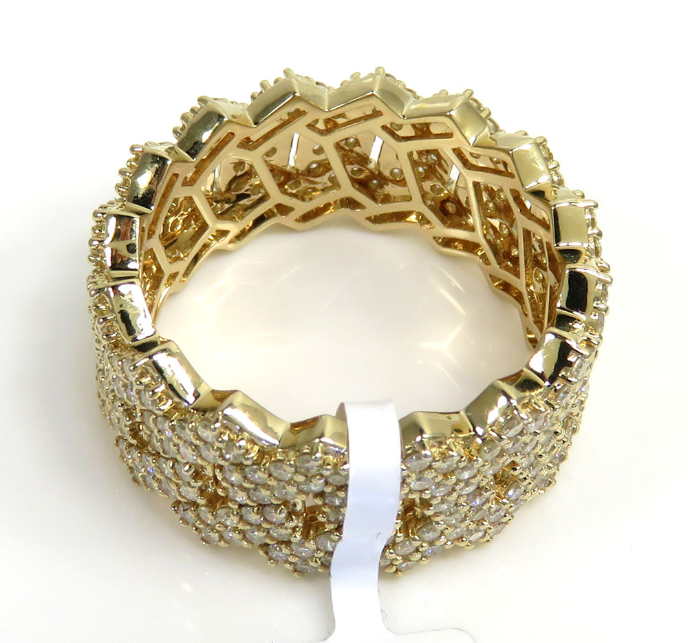 14k yellow gold 13mm diamond cuban band 3.00ct