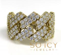 14k yellow gold 13mm diamond cuban ring 2.15ct