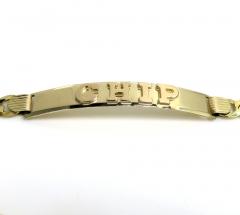 14k yellow gold custom solid cuban id bracelet 8.25 inch 5.80mm 