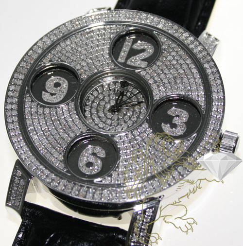 4.00ct mens rayalty genuine diamond watch 