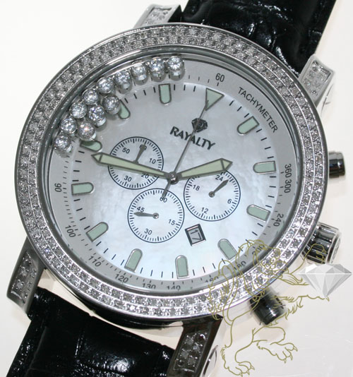 1.50ct mens rayalty genuine diamond watch 