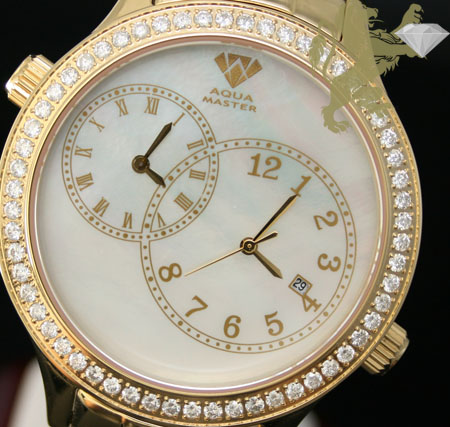 2.45ct mens aqua master genuine round diamond