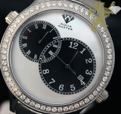 2.45ct mens aqua master genuine round diamond