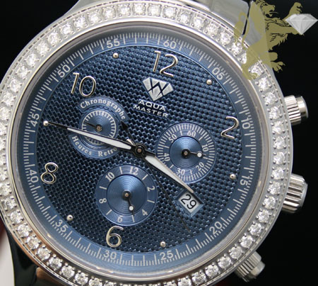 2.45ct mens aqua master genuine round diamond 