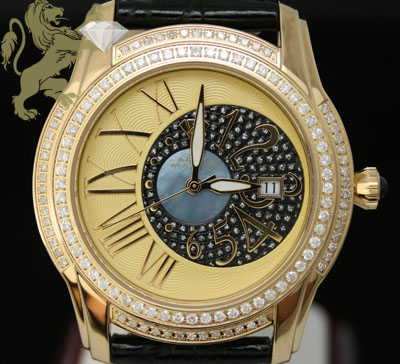 1.70ct mens aqua master genuine diamond watch  blue inner pearl dial