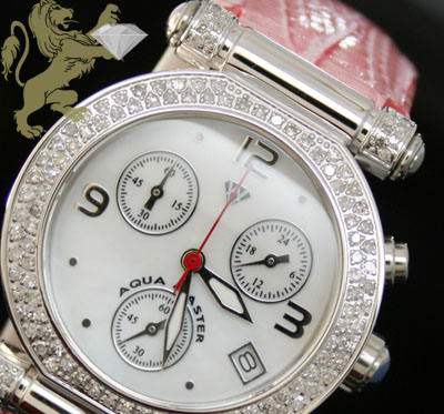 0.85ct ladies aqua master genuine diamond watch 