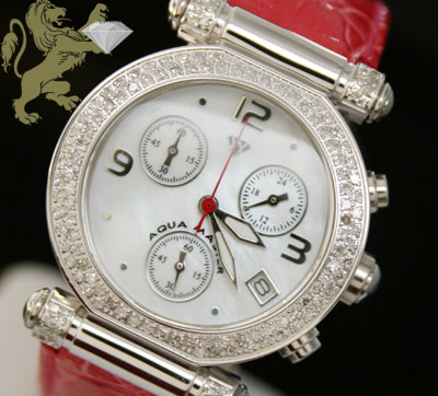 0.85ct ladies aqua master genuine diamond watch 