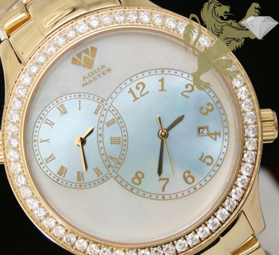 2.45ct aqua master genuine diamond watch